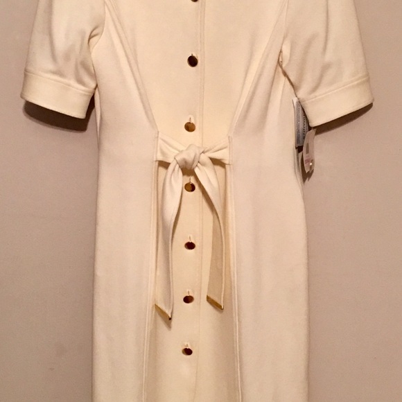 Ellen Tracy Cream Dress Size 6 - Picture 2 of 3